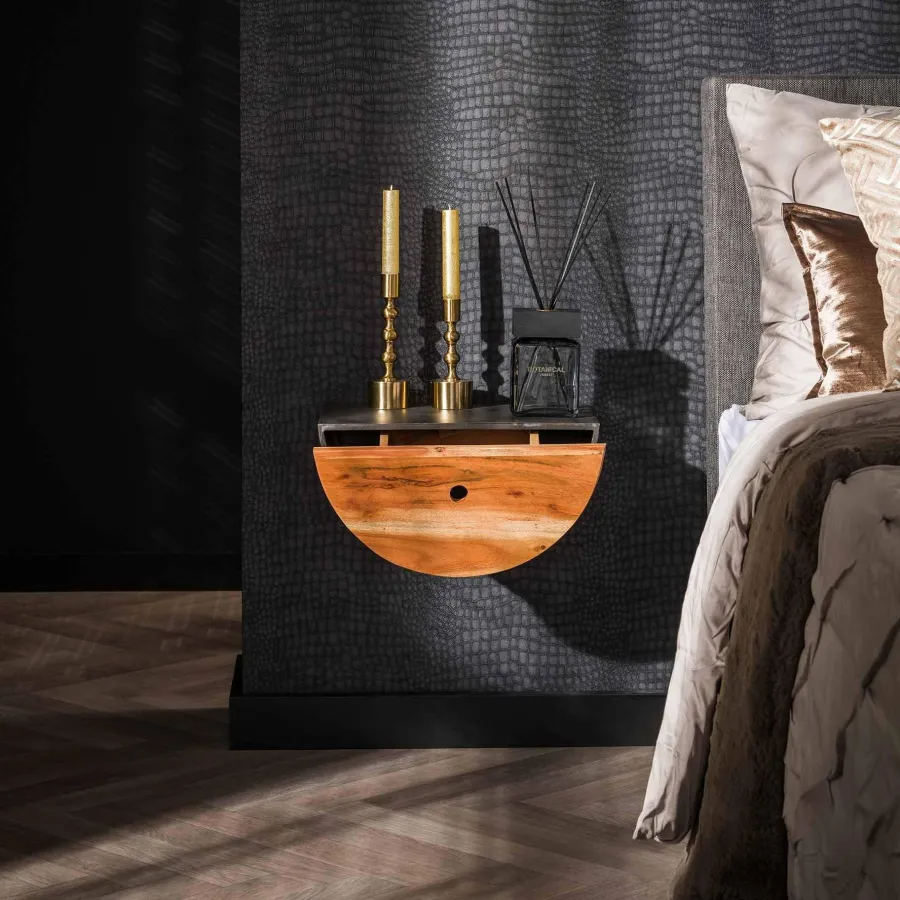 WoonStijl Nachtkastje 1L set van 2 half moon Discount