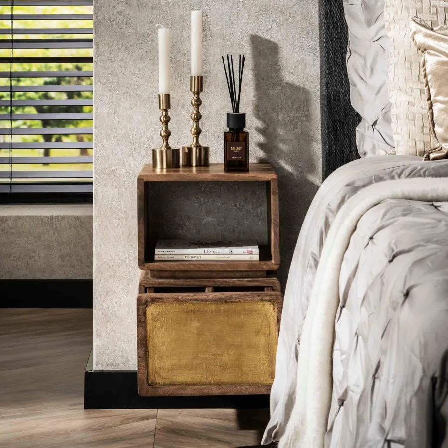 WoonStijl Nachtkastje 1L XS brass Online