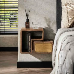 WoonStijl Nachtkastje Set van 2 brass Online