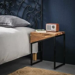 WoonStijl Nachtkastje Slice 1 lade set van 2 / Massief acacia naturel Best