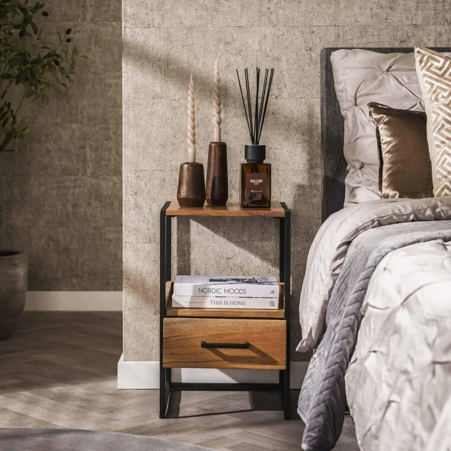WoonStijl Nachtkastje XS niche Acacia met 1 lade New