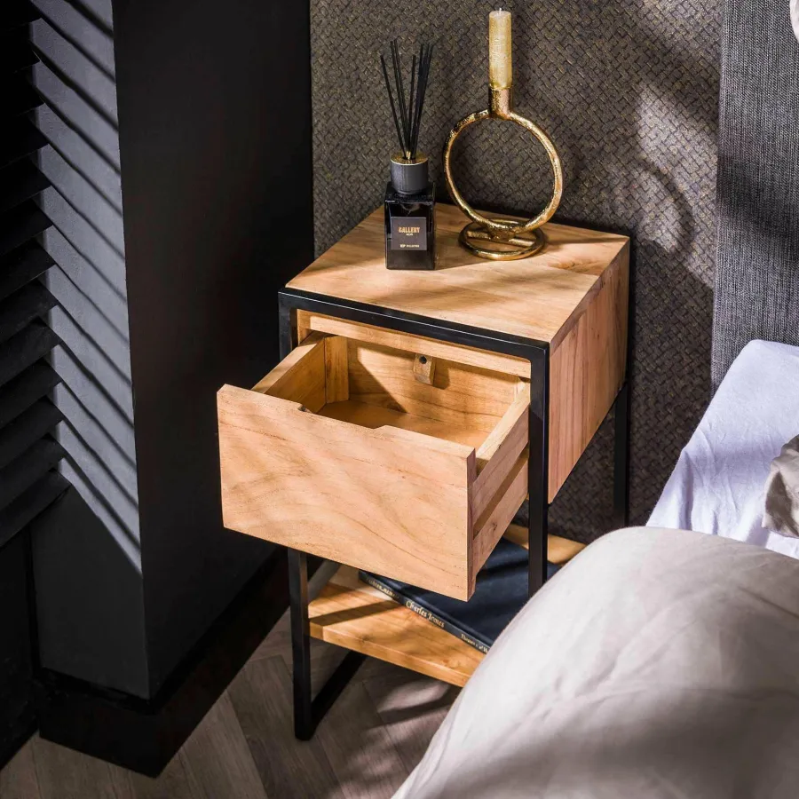 WoonStijl Nachtkastje XS straight wood met 1 lade Clearance