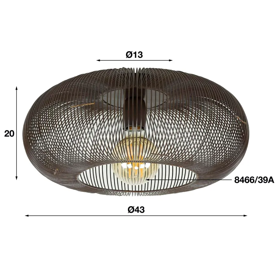 WoonStijl Plafondlamp Ø43 copper twist