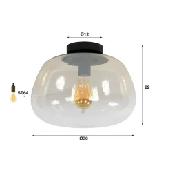 WoonStijl Plafondlamp Pulse Shaded Amber glas Sale