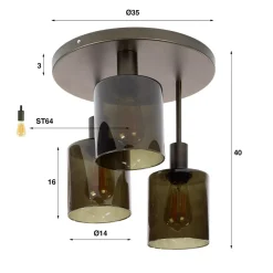WoonStijl Plafondlamp Sepiora 3L Hot