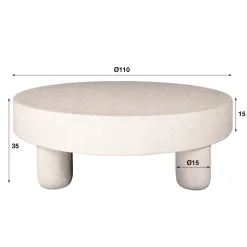 WoonStijl Salontafel Ø110 bulky stone Clearance