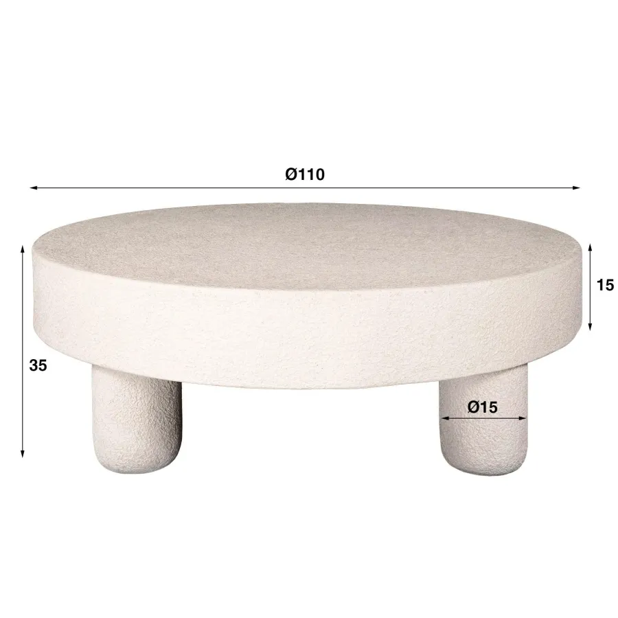 WoonStijl Salontafel Ø110 bulky stone Clearance