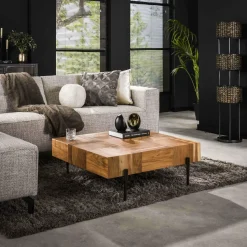 WoonStijl Salontafel Blocks acacia 90x90cm