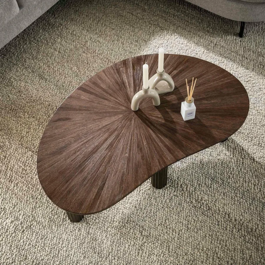 WoonStijl Salontafel 110cm niervormig Maya teak Clearance
