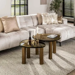 WoonStijl Salontafel L Eclipse goud antiek finish Outlet