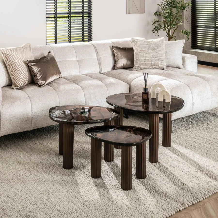 WoonStijl Salontafel L Eclipse koper antiek finish New