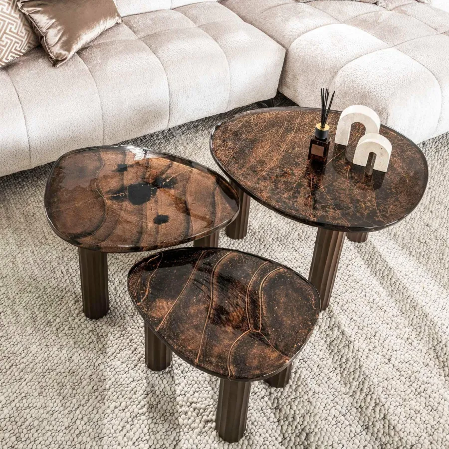 WoonStijl Salontafel L Eclipse koper antiek finish New
