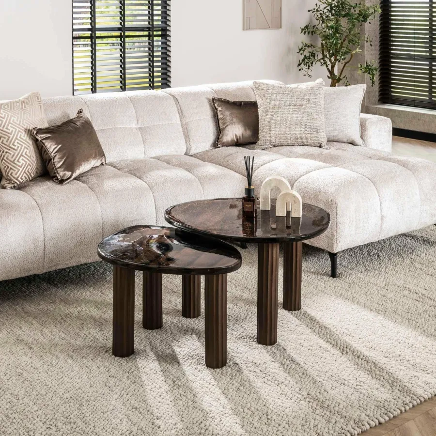 WoonStijl Salontafel L Eclipse koper antiek finish New