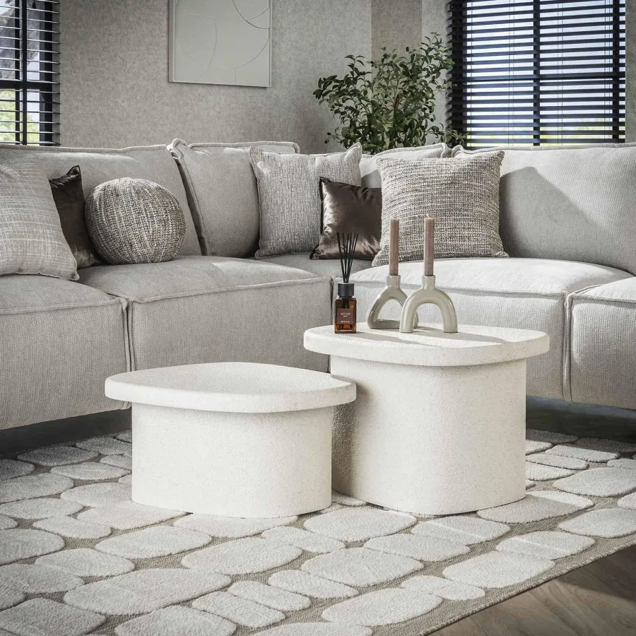 WoonStijl Salontafel L stone organisch set van 2 New