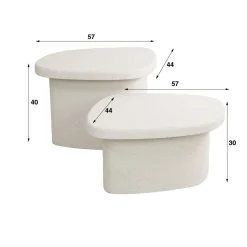 WoonStijl Salontafel L stone organisch set van 2 New