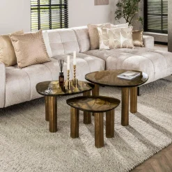 WoonStijl Salontafel M Eclipse goud antiek finish Best