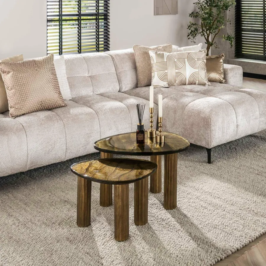 WoonStijl Salontafel M Eclipse goud antiek finish Best
