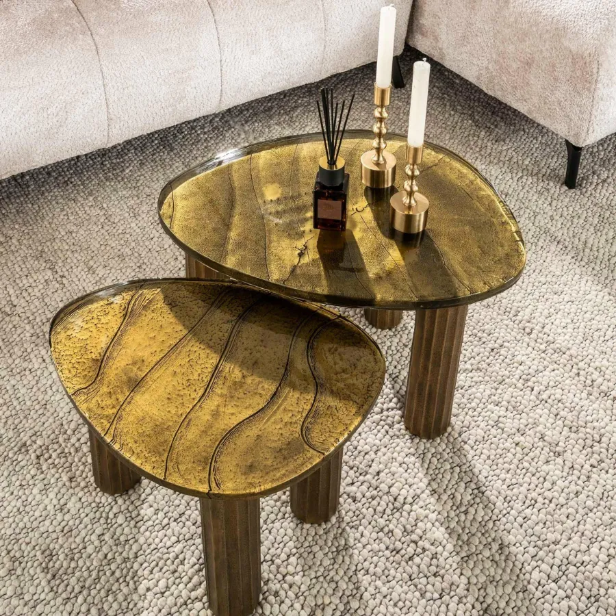 WoonStijl Salontafel M Eclipse goud antiek finish Best