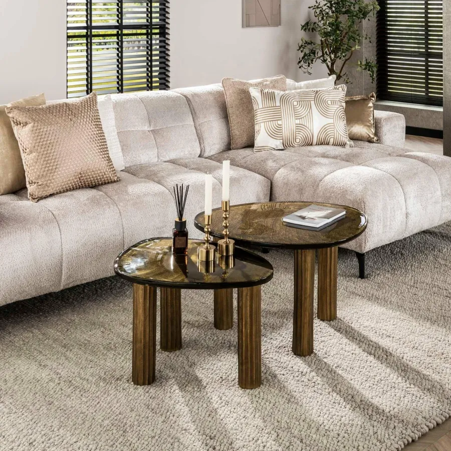 WoonStijl Salontafel M Eclipse goud antiek finish Best