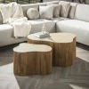 WoonStijl Salontafel Nuovo shamrock set van 2 / Massief mango zand Hot