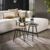 WoonStijl Salontafel set van 3 point metallic brons antiek Online