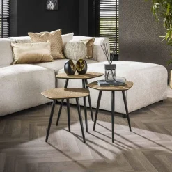 WoonStijl Salontafel set van 3 point metallic brons antiek Online