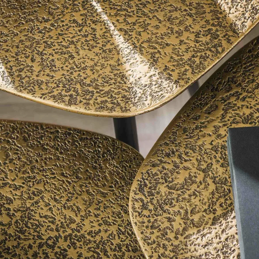 WoonStijl Salontafel set van 3 point metallic brons antiek Online