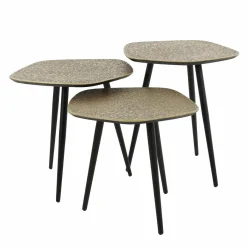 WoonStijl Salontafel set van 3 point metallic brons antiek Online