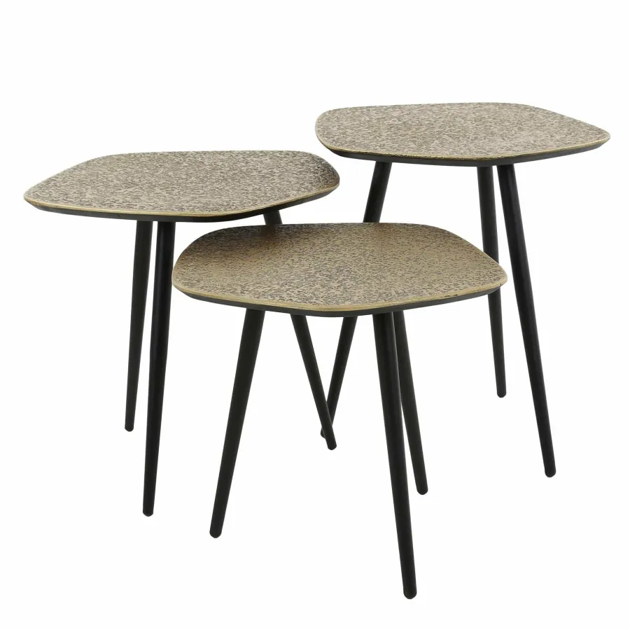 WoonStijl Salontafel set van 3 point metallic brons antiek Online