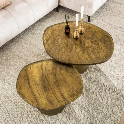 WoonStijl Salontafel set van 2 Eclipse goud antiek finish Clearance