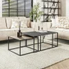 WoonStijl Salontafel set van 2 rechthoek iron metallic Discount