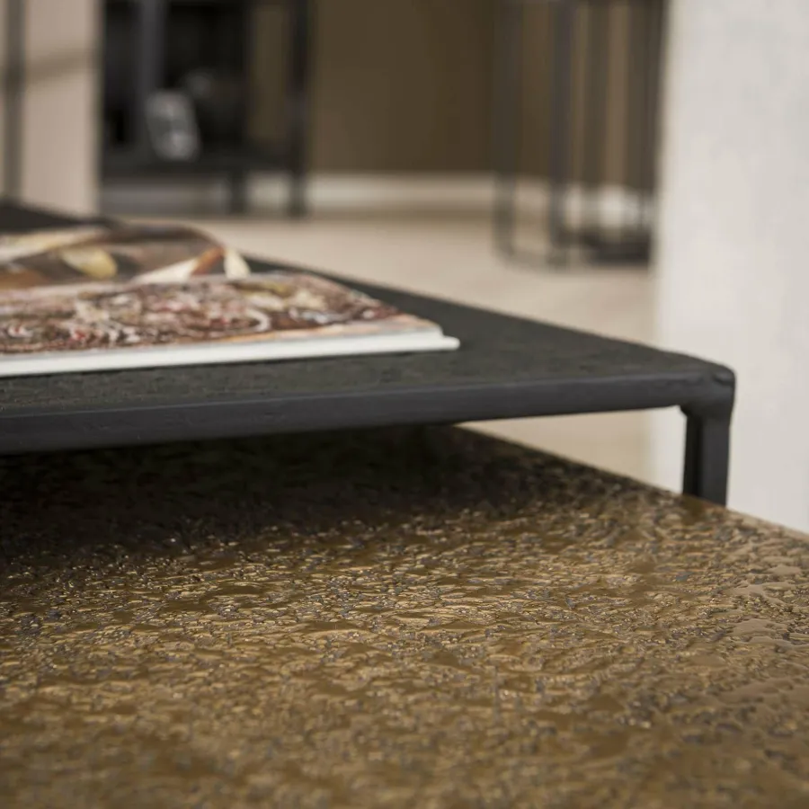 WoonStijl Salontafel set van 2 rechthoek iron metallic Discount