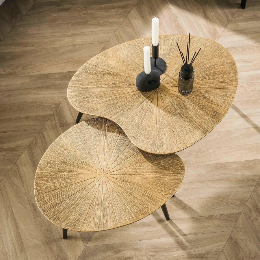 WoonStijl Salontafel set van 2 niervormig ray metal Hot