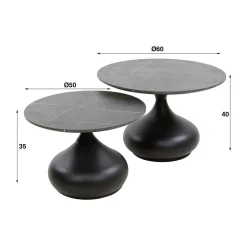 WoonStijl Salontafel set van 2 drop shape Online