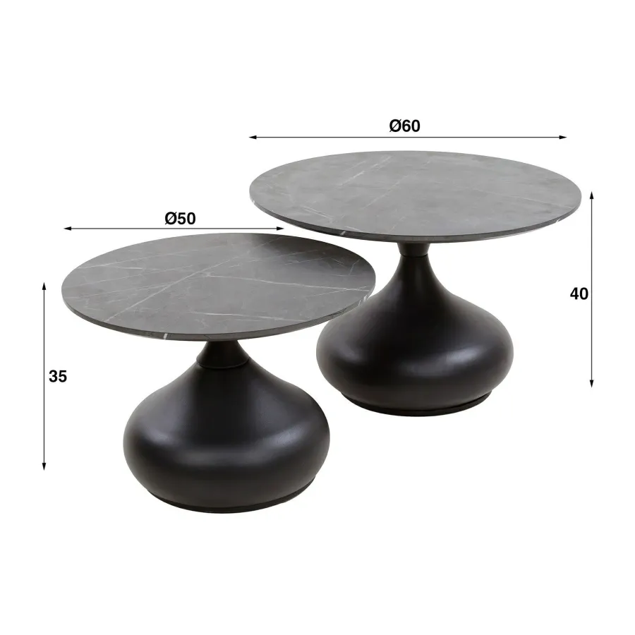 WoonStijl Salontafel set van 2 drop shape Online
