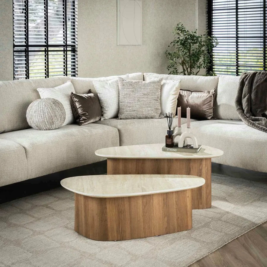 WoonStijl Salontafel set van 2 Romano driehoekig Online