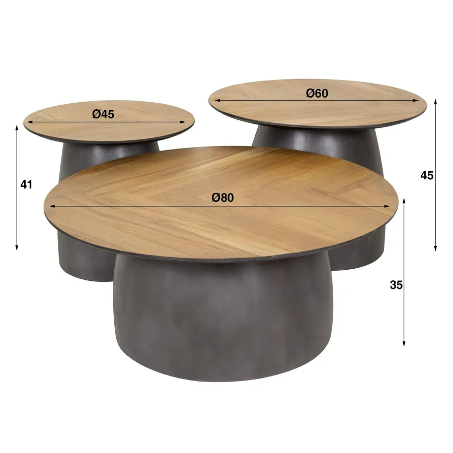 WoonStijl Salontafel set van 3 infinite Outlet