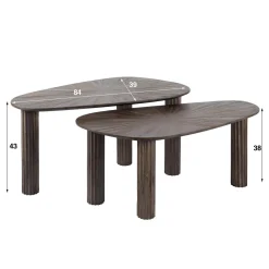 WoonStijl Salontafel set van 2 organic Maya teak Outlet