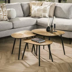 WoonStijl Salontafel set van 3 vierhoekig ray metal Discount