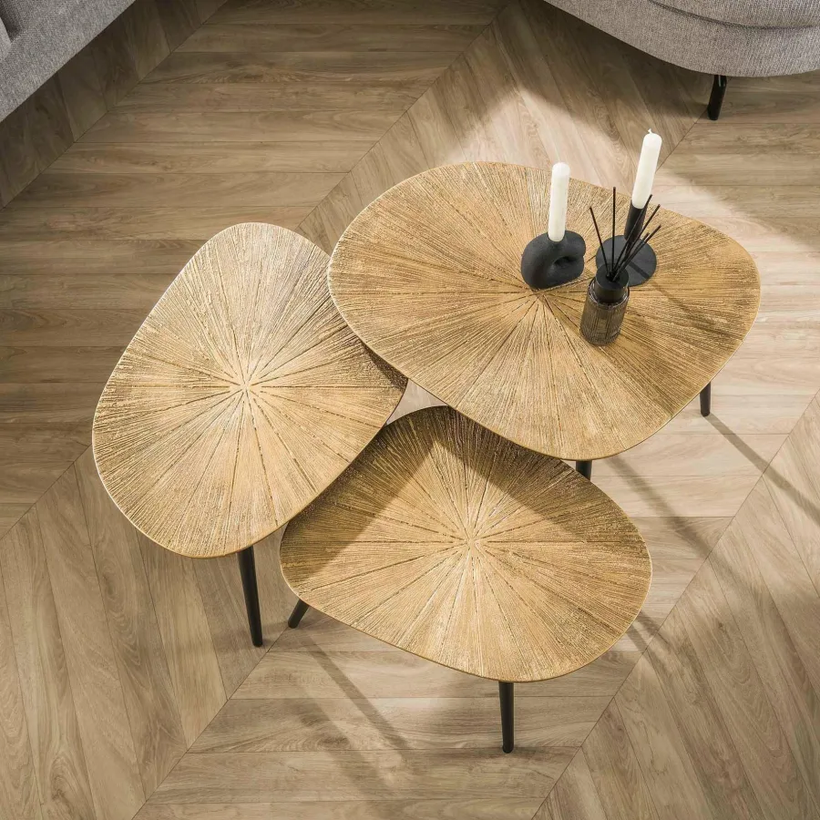 WoonStijl Salontafel set van 3 vierhoekig ray metal Discount
