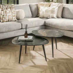 WoonStijl Salontafel set van 2 organisch fossil Clearance