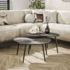WoonStijl Salontafel set van 2 leaf Brown Ray Metal Hot