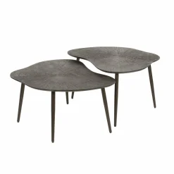 WoonStijl Salontafel set van 2 leaf Brown Ray Metal Hot