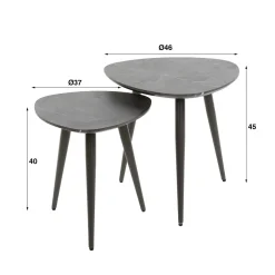 WoonStijl Salontafel set van 2 driehoek organisch Discount