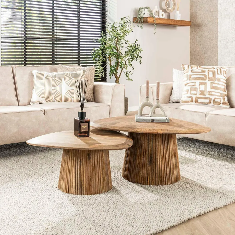 WoonStijl Salontafel set van 2 wave driehoekig blad Sale