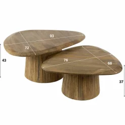 WoonStijl Salontafel set van 2 wave driehoekig blad Sale