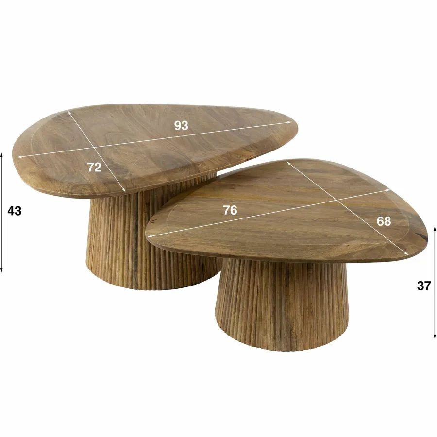 WoonStijl Salontafel set van 2 wave driehoekig blad Sale