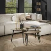 WoonStijl Salontafel set van 3 driehoekig metallic antiek brass Outlet