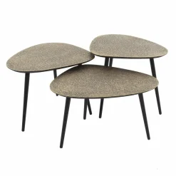 WoonStijl Salontafel set van 3 driehoekig metallic antiek brass Outlet