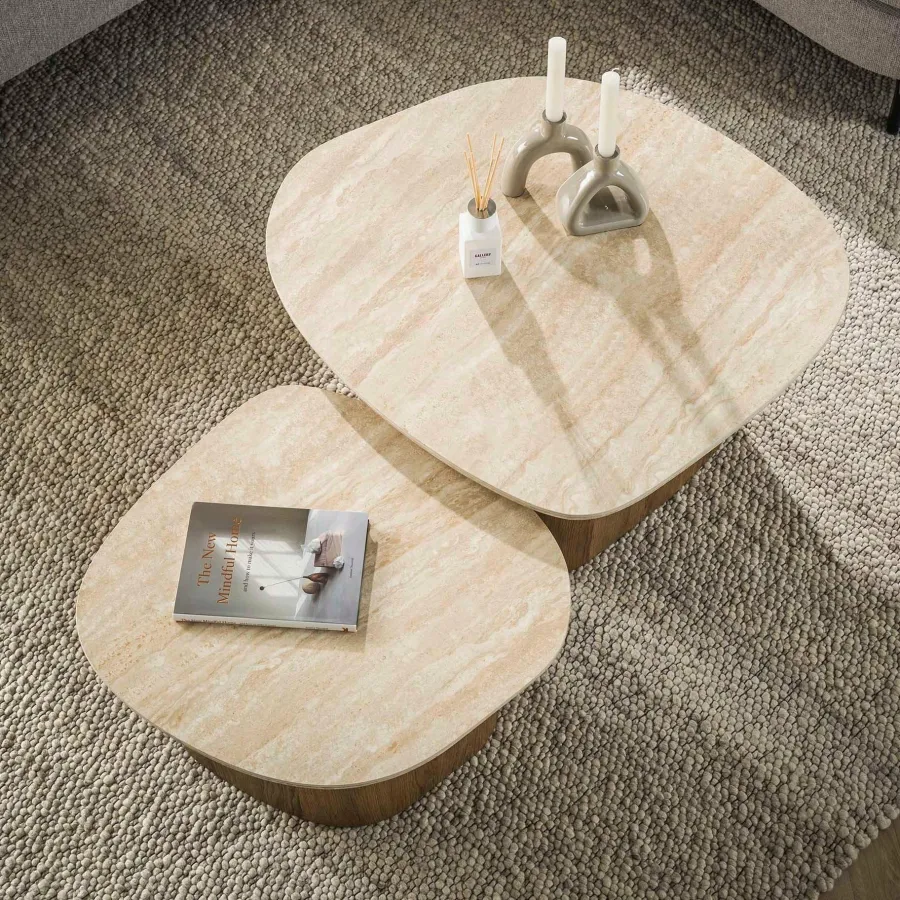 WoonStijl Salontafel set van 2 Romano kiezel
